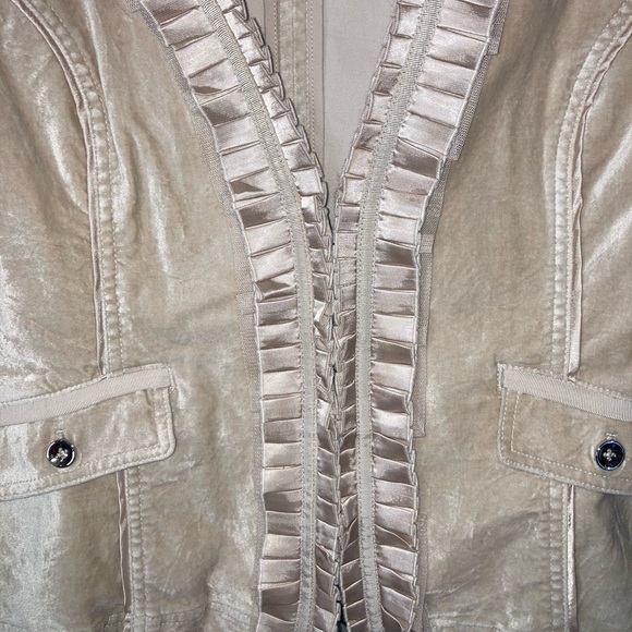 WHBM Velvet Accordion Pleated Ruffle Blazer 4 - Picture 10 of 15